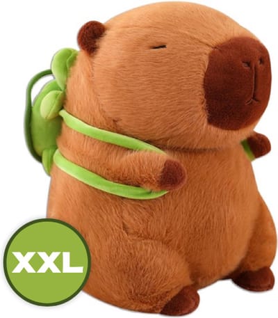 Capybara met Rugzak Pluche Knuffel XXL 70 cm - Grote XXL Capibara met Rugtas Knuffels - Knuffeldier Knuffelvriend - Groot Bruin Dierenknuffel - Kapibara Kapybara - Speelgoed kawaii kussen TikTok Plush Toy