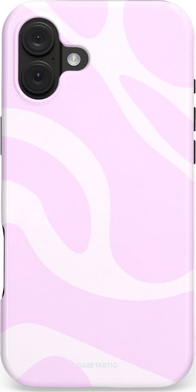 Casetastic hoesje geschikt voor Apple iPhone 16 Plus - MagSafe - Dubbellaagse bescherming - Vrolijk Roze Suikerspin Curves - Fashion Case - Lichtroze Wit