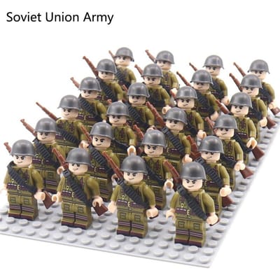 Seconde Guerre mondiale soldat militaire set de briques miniatures armée poupée humanoïde figurine d'action Corps des Marines jouet brique cadeau pièces de soldat