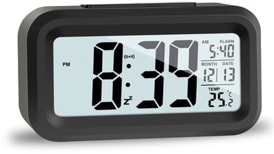 carmdering - LCD Digitaler Wecker - Reisewecker - Groot Scherm En Stil Loopwerk - 1 - Voor Slaapkamer Home Office Zwart