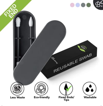 2 stks/doos Siliconen Tip Wattenstaafjes Met Case Kit, Ideaal Voor Make-up & Dagelijkse Reiniging, Herbruikbare Dubbel Getipte Siliconen Wattenstaafjes Voor Het Reinigen Van Oren 2 dozen