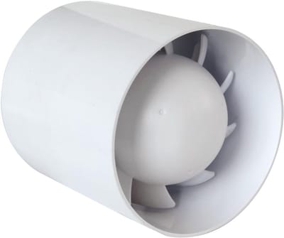 Afvoerventilator - Ventilatiebuis ventilator - Luchtkwaliteit verbeteren - Geluidsarm ontwerp - 100 mm - Wit