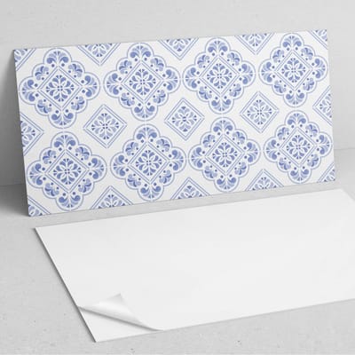 Coloray Wandpanelen Zelfklevend - Elegant decoratief patroon PVC Wandpaneel - 100 cm x 50 cm - Blauw Wandbekleding Zelfklevend - 1 stuk - Mozaïeken Wandpanelen Zelfklevend - Keuken Wandpanelen - Wandpanelen Badkamer