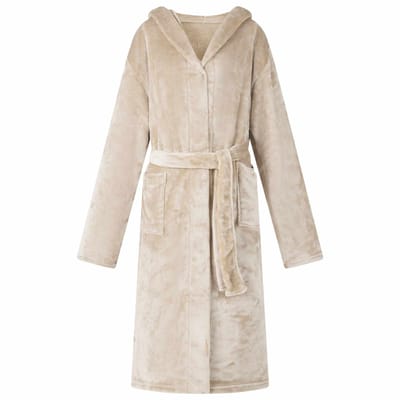 vidaXL Badjas Hoodie Beige S Flanel