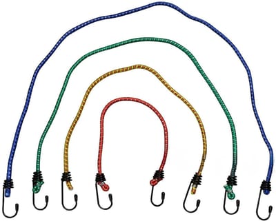 Famanu – Elastische bagagespanner set - 8-delig - veelzijdige spanbanden voor veilig vastzetten van bagage - geschikt voor auto - fiets en reizen - sterk en herbruikbaar