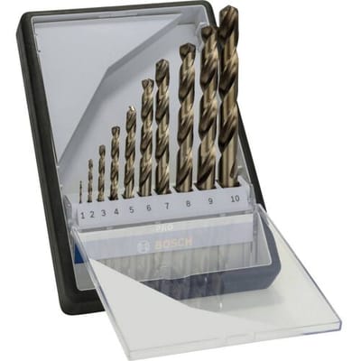 Bosch Accessories 2607019925 HSS Metaal-spiraalboorset 10-delig 1 mm, 2 mm, 3 mm, 4 mm, 5 mm, 6 mm, 7 mm, 8 mm, 9 mm, 10 mm Kobalt DIN 338