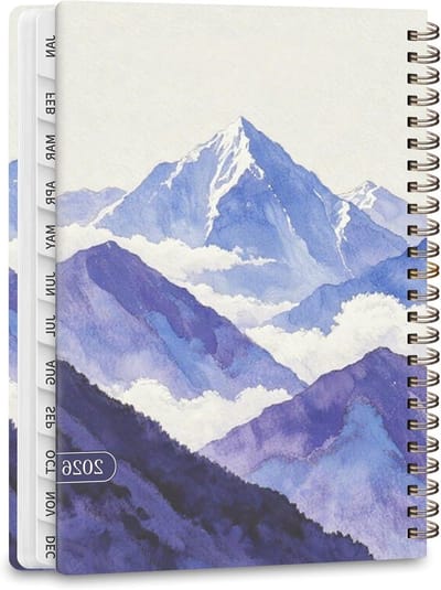 2026 Planner - Jaarplanner Agenda - Afspraken Plannen - Spiraalgebonden Papier - 217 x 163 x 17 cm - Mountain Mist