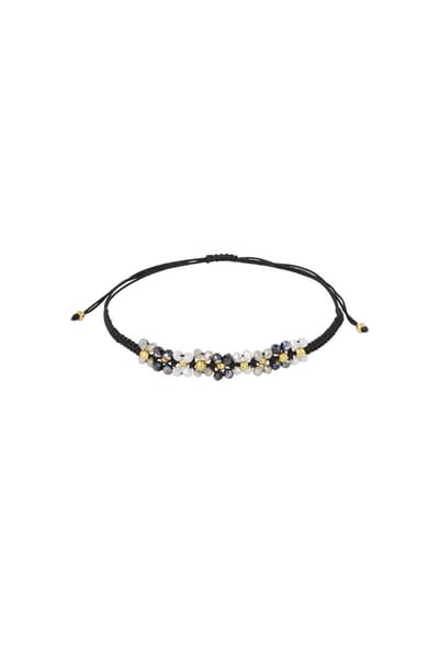 Bijoutheek Armband (Sieraad) Kleine Kralen Touw Zwart