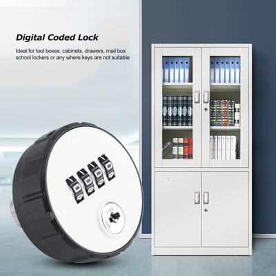 Serrure à code numérique en alliage de zinc pour armoire à came, coffre-fort pratique à mot de passe avec clés Type 1 white