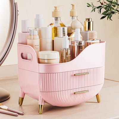 Unyqoos ® Stijlvolle en Ruime Make-up Organizer met Antislip Ladeoplossing voor Badkamer en Slaapkamer