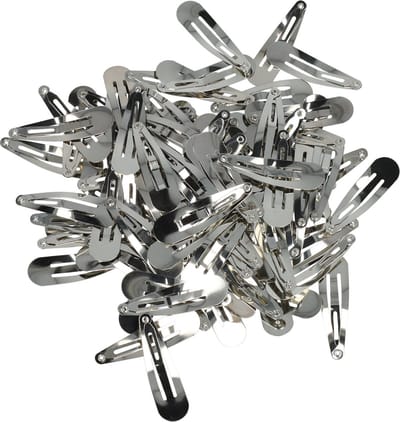 Haarsoires DIY haarspeld klikklak 4 cm – metalen klikklakspeldjes – zilver – set van 100 - Haarclip Speldjes - Makkelijk in Gebruik - Haaraccessoires voor Volwassenen & Kinderen - Onderdelen - Zelf Sieraden & Haaraccessoires Maken
