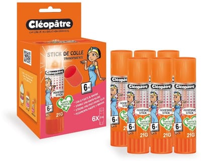 Doos met 6 Transparante Lijmstiften - Perfect voor Schoolwerk