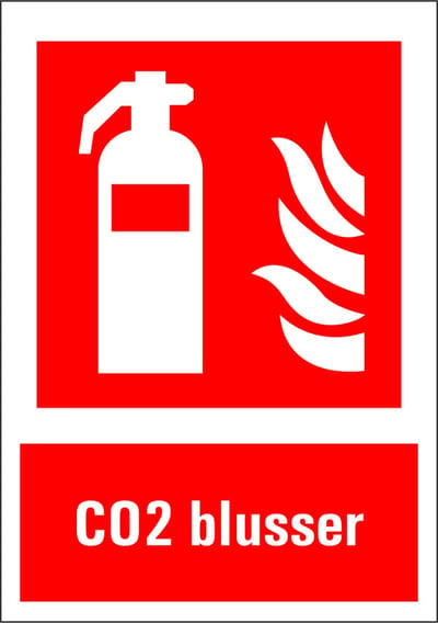 CO2 blusser sticker met tekst 210 x 297 mm