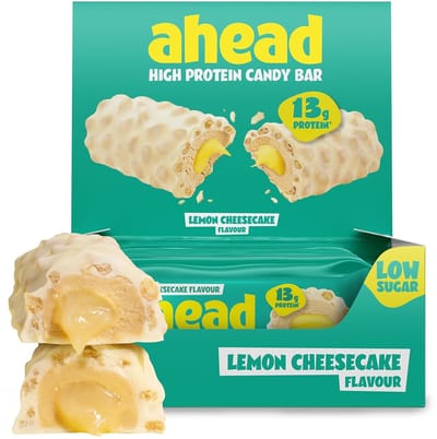 ahead Protein Bar – Suikerarme Eiwitreep – Doos 12×45 g (540 g), 14×45 g (630 g) –11–12 g Eiwit – Suikerarm, Vezelrijk, Zonder Palmolie