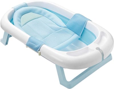 Baby bad Met Net Opvouwbaar - Inklapbaar Babybadje - Anti Slip - Blauw