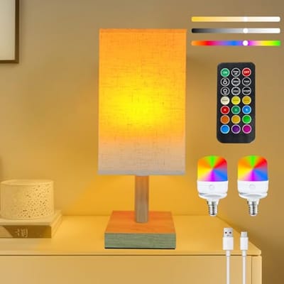 Draadloze RGB Bedlamp met Afstandsbediening en Timer - 2 Stuks Dimbare Lampen voor Slaapkamer en Woonkamer