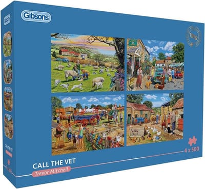 Set van 4 Legpuzzels met Landelijke Scènes - 500 Stukjes per Puzzel