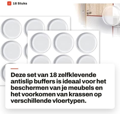 Dailygoods- Afstandhouders 18 Stuks - Zelfklevende Siliconen Pads - Antislip Glasplaat - Schokdempers - Veiligheidsbuffer - 20 mm Rond - Meubelbeschermers