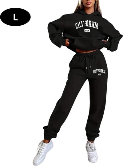 Livano Joggingpak Dames - Huispak - Volwassenen - Trainingspak - Comfortabel - Jogging Pak - Joggingsbroek - Zwart - L