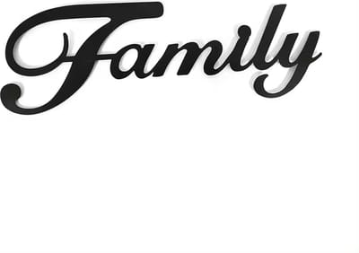 IvoQ Metalen 'Family' Muurdecoratie – Stijlvolle Metalen 'Family' Letters – Perfect voor Woonkamer, Hal of Keuken – Wanddecoratie Metaal – Zwarte Metalen 'Family' Letters