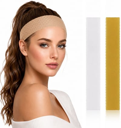 Guardian Beauty Anti Slip Pruik Band - Siliconen - Wig Grip - Verstelbare Klittenband - 2 stuks - Geel & Transparant Wit