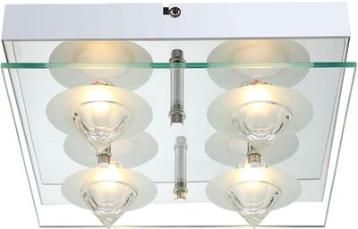 20 watt LED designlamp chroom glasplaat helder kristallen Globo 4941201-4 RAMIRO