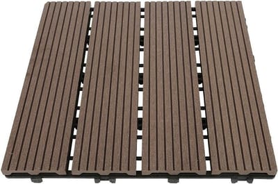 Tuintegels - Balkontegels Terrastegels - Buiten Vloer - Kliksysteem Waterafvoer - 30x30cm 55 Stuks - Bruin