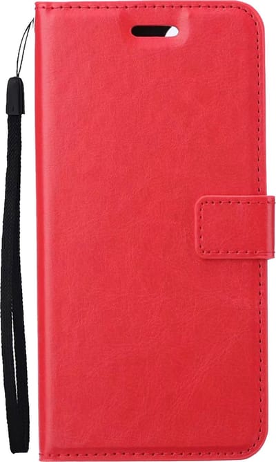 Hoes - Met Pasjeshouder - Geschikt voor Apple iPhone 14 - Luxe Bookcase Portemonee - Flip Case - Kunstleer Book Case - Flipcase - Book Cover - Walletcase - PortemonneeHoes - Rood