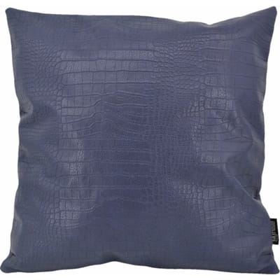 Croco Blauw Kussenhoes | Krokodillen Print | PU Leder | 45 x 45 cm