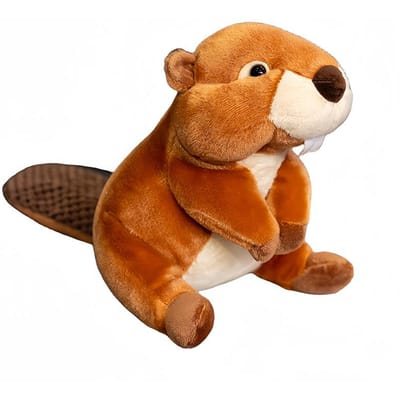 Nieuwe Simulatie Bever Pluche Pop Schattige Pluizige Zittende Bever Speelgoed Voor Kinderen Schattig Verjaardag Kerstcadeau Pop Decoratie Voor Kamer 20cm bruin