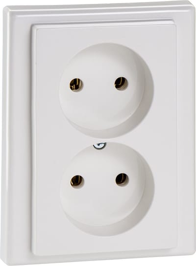 Dubbel stopcontact - Inbouw - 2V - Verticaal - Polarwit - M-Smart - Schneider Electric - 214619