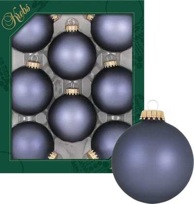 Kerstballen - 8x stuks - blauw/velvet stone blue - 7 cm - glas