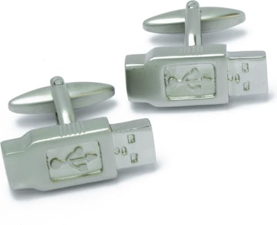 Manchetknopen - USB B Sticks Zilverkleurig
