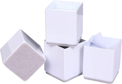 5 CM liftmeubelverhogers, koolstofstalen bedverhogers, 6 cm zelfklevende zware meubelverhogers, voegt 5 cm hoogte toe aan bedden, banken, kasten, ondersteunt 20 lbs (vierkant wit)