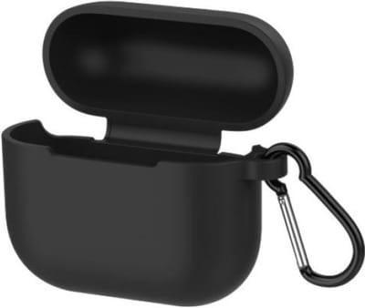 New Age Devi - Hoesje Geschikt voor Apple Airpods hoesje - Geschikt voor Airpods 3 - Softcase - Zwart - Beschermhoesje - Met clip