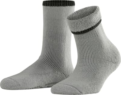 FALKE Cuddle Pads Noppen op de zool katoen wol huissokken dames grijs - maat 35-38
