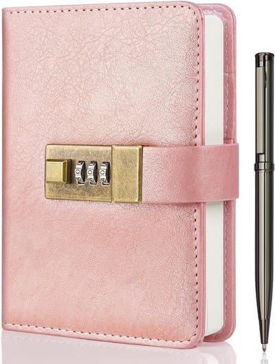 Dagboek met slot en pen - Veilige notitieboek met creatief wachtwoordslot - Geschikt voor dagelijks gebruik, cadeau voor mannen en vrouwen