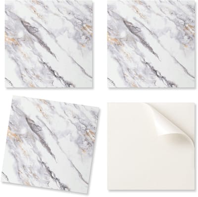 Zelfklevende vinyl wandtegels met elegant marmerpatroon, 20x20x20 cm