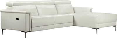 Lund - 3-zitsbank met 1 elektrische fauteuil in crÃ¨me PU