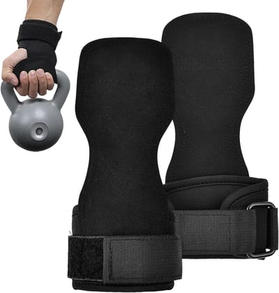 Gewichtheffende Polsbanden met Antislip, Leer Polssteun voor Bodybuilding, Krachttraining en Powerlifting voor Mannen en Vrouwen, Zwart, Maat L