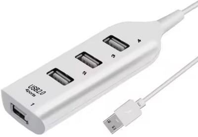 CHPN - Hubje - Hub - USB poort - 4-poorten - USB 2.0 - HUB - 25cm-kabel - Wit - Universeel - Extra USB ingangen - Computer accessoire