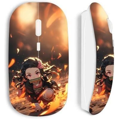 Souris sans fil - Maniacase - Demon Slayer - Nezuko 3D - Blanc - Nano récepteur USB