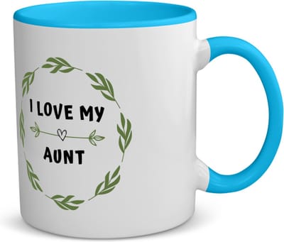 Akyol - i love my aunt koffiemok - theemok - blauw - Tante - liefste tante - verjaardag - cadeautje voor tante - tante artikelen - kado - geschenk - 350 ML inhoud