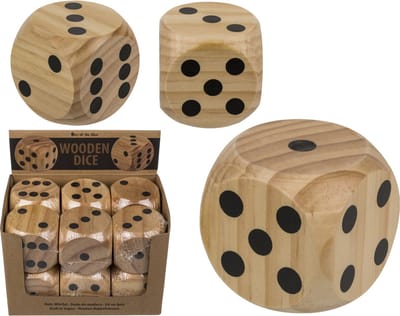 Dobbelsteen - 2x - 6 x 6 cm - hout - stenen om te dobbelen - spelletjes - Worpsteen - Dobbel spellen