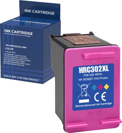 Inktcartridge geschikt voor HP 302XL kleurcompatibel HP DeskJet 1110 1111 2100 2130 2131 2132 3630 3635 Envy 4510 4512 4516 4520 4525 OfficeJet 3800 3830 3838 4650 4655 5200 5232