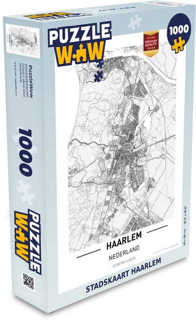 Puzzel Stadskaart Haarlem - Legpuzzel - Puzzel 1000 stukjes volwassenen - Plattegrond