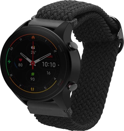 kwmobile nylon bandje voor smartwatch - geschikt voor Xiaomi Watch S4/S4 Sport/S3/S2/Watch S1 Active/Redmi Watch 5 Active - 14 - 22 cm - Polsbandje in zwart