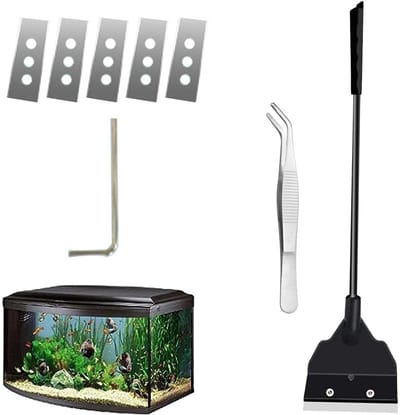 Dailygoody - Algenschraper - Aquariumreiniger - Krasvrij en lichtgewicht - 34 cm - Algenschraper - Duurzaam en effectief - Geschikt voor zoetwater- en