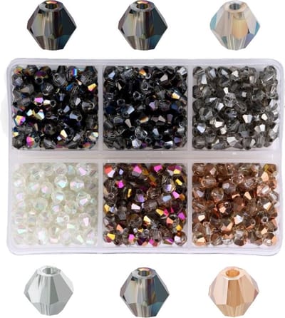 Fako Bijoux - DIY Kralen Set - Glas Kralen Facet Geslepen - Glaskralen - Sieraden Maken - 4mm - 600 Stuks - Natural