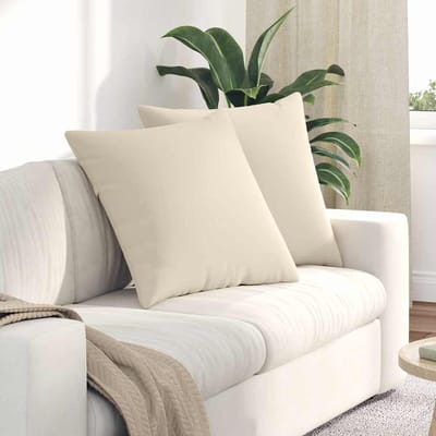 vidaXL - Zitkussens - 2 - st - Stof - Beige - 80 - x - 80 - cm